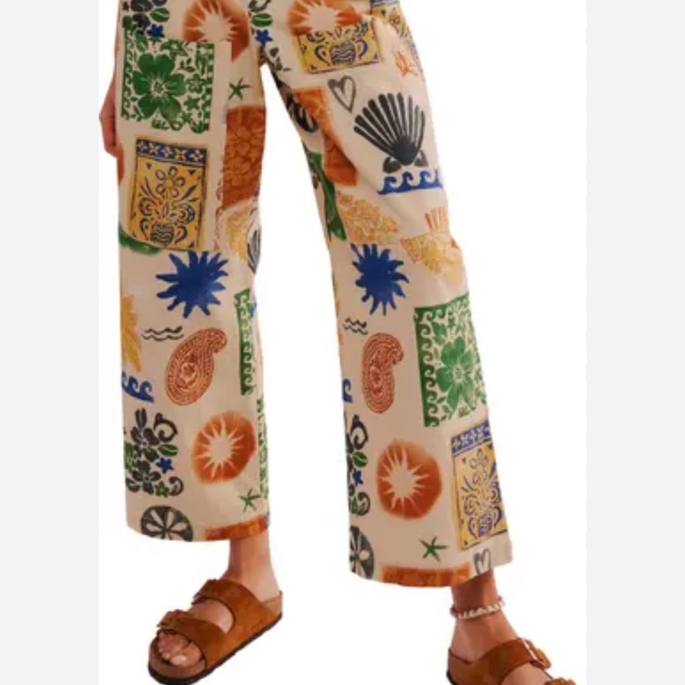 Free People Multicolor Patterned Cropped Pants